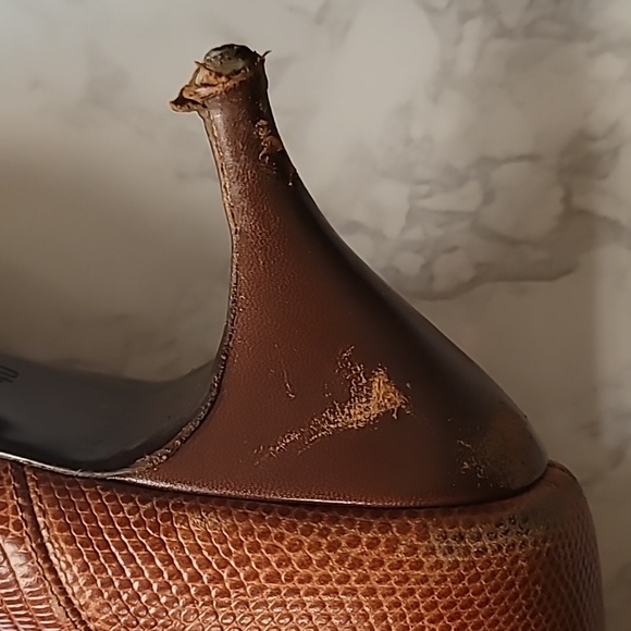 AUTHENTIC DOLCE & GABBANA  BROWN LEATHER LIZARD PRINT BOOTS - US 10 / EU 40 - Picture 9 of 16